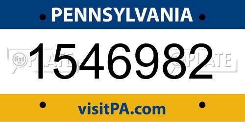 1546982 Pennsylvania License Plate