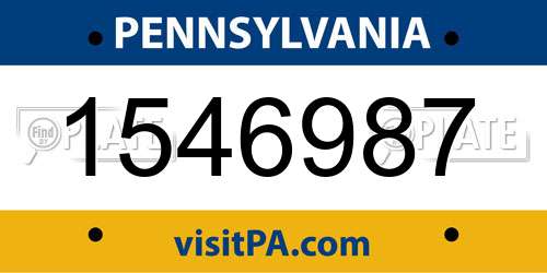 1546987 Pennsylvania License Plate