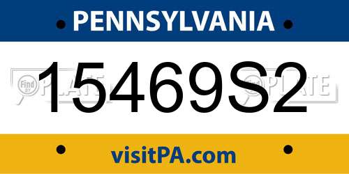 15469S2 Pennsylvania License Plate