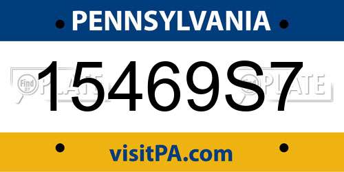 15469S7 Pennsylvania License Plate