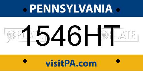 1546HT Pennsylvania License Plate