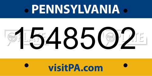 15485O2 Pennsylvania License Plate