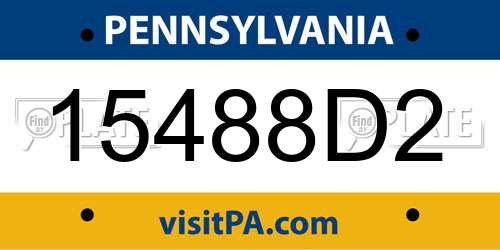 15488D2 Pennsylvania License Plate