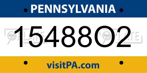 15488O2 Pennsylvania License Plate