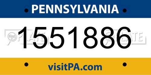 1551886 Pennsylvania License Plate