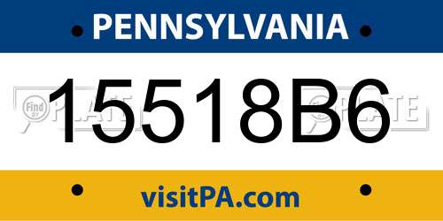15518B6 Pennsylvania License Plate