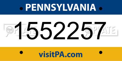 1552257 Pennsylvania License Plate