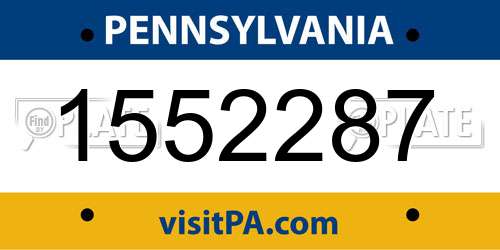 1552287 Pennsylvania License Plate