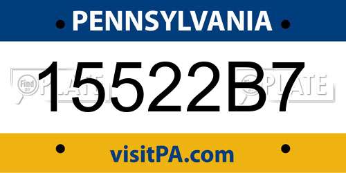 15522B7 Pennsylvania License Plate