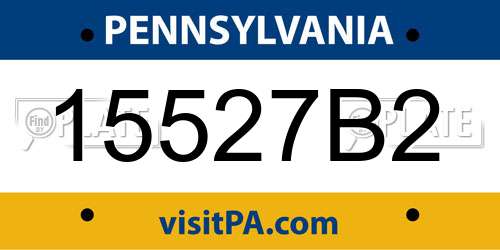 15527B2 Pennsylvania License Plate