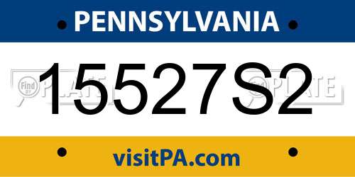 15527S2 Pennsylvania License Plate