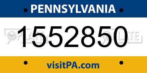 1552850 Pennsylvania License Plate
