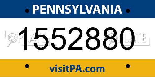 1552880 Pennsylvania License Plate