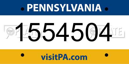 1554504 Pennsylvania License Plate