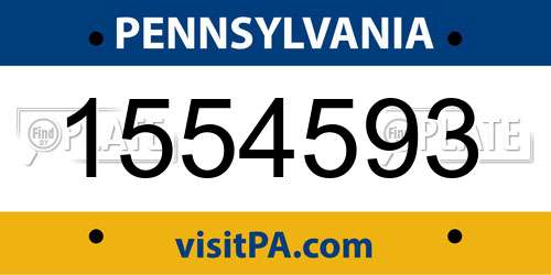 1554593 Pennsylvania License Plate