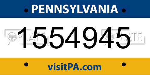 1554945 Pennsylvania License Plate