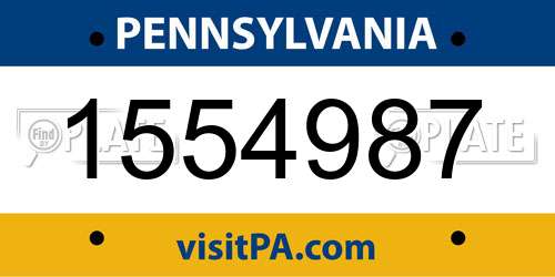 1554987 Pennsylvania License Plate