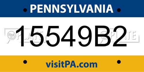 15549B2 Pennsylvania License Plate