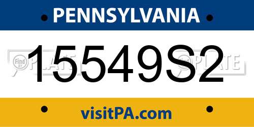 15549S2 Pennsylvania License Plate