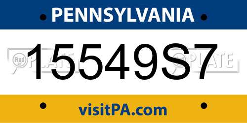 15549S7 Pennsylvania License Plate