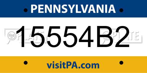 15554B2 Pennsylvania License Plate