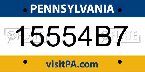 15554B7 Pennsylvania License Plate