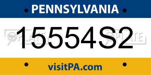 15554S2 Pennsylvania License Plate