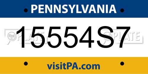 15554S7 Pennsylvania License Plate