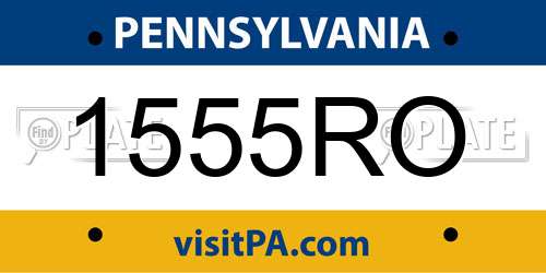 1555RO Pennsylvania License Plate