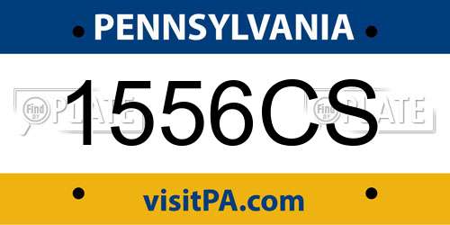 1556CS Pennsylvania License Plate