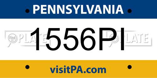 1556PI Pennsylvania License Plate