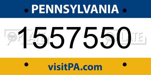 1557550 Pennsylvania License Plate