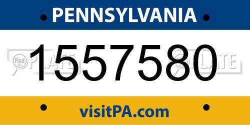 1557580 Pennsylvania License Plate