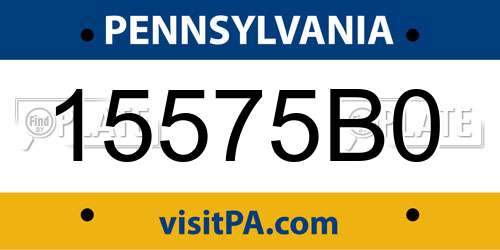 15575B0 Pennsylvania License Plate