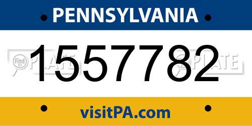 1557782 Pennsylvania License Plate