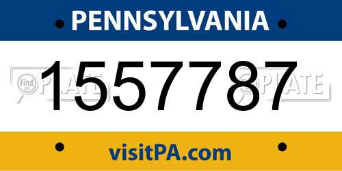 1557787 Pennsylvania License Plate