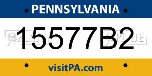15577B2 Pennsylvania License Plate