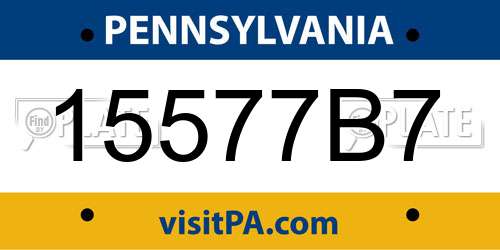 15577B7 Pennsylvania License Plate