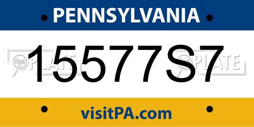 15577S7 Pennsylvania License Plate