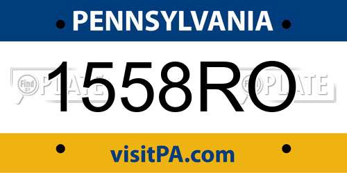 1558RO Pennsylvania License Plate
