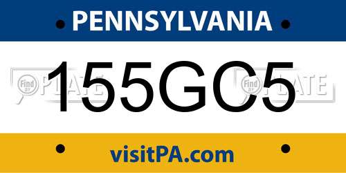 155GC5 Pennsylvania License Plate