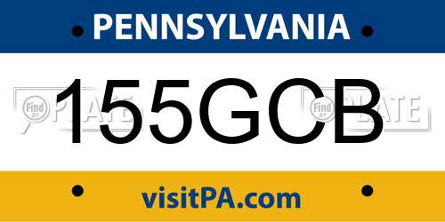 155GCB Pennsylvania License Plate