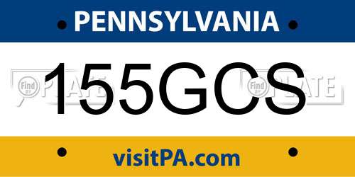 155GCS Pennsylvania License Plate