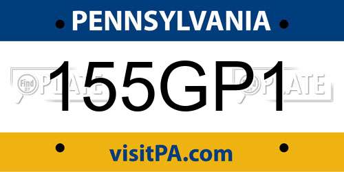 155GP1 Pennsylvania License Plate
