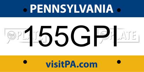 155GPI Pennsylvania License Plate