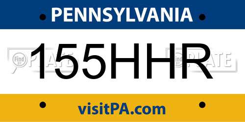155HHR Pennsylvania License Plate