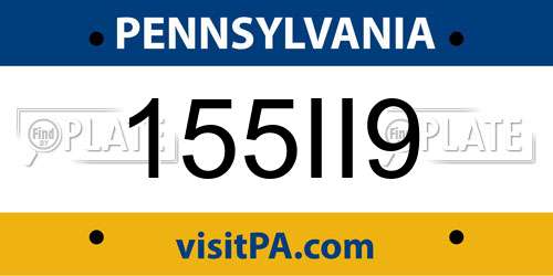 155II9 Pennsylvania License Plate