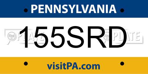 155SRD Pennsylvania License Plate