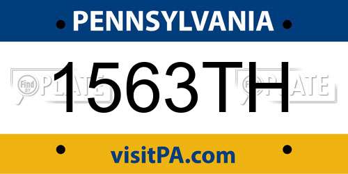 1563TH Pennsylvania License Plate