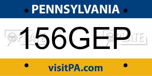 156GEP Pennsylvania License Plate